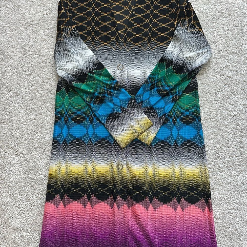 MISSONI Womens Size 38 / 2 Delgrade Knit Long Cardigan Sweater Multi Color - Picture 6 of 10
